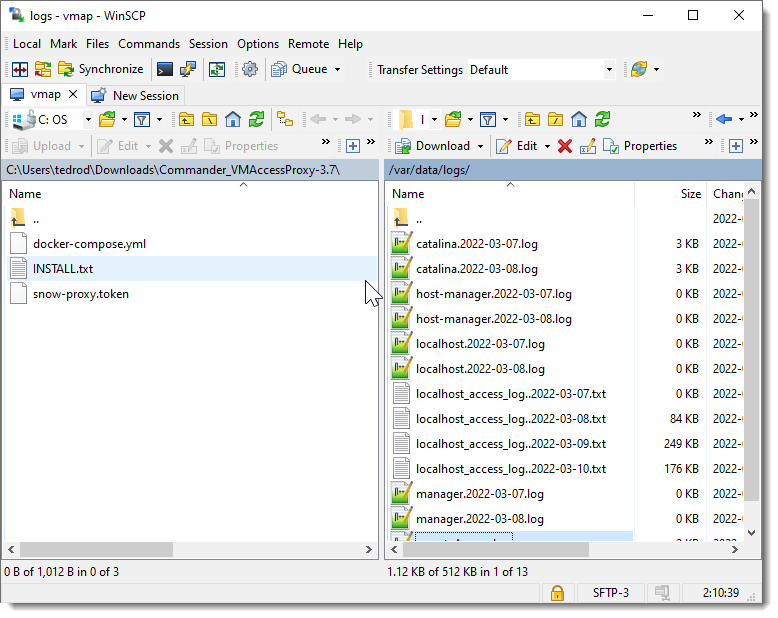 Retrieving VM Access Proxy Logs